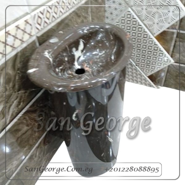 Almond حوض رخام صناعي Solid Surface بيضاوي Mr-Sh-40 من San George Design