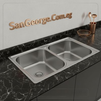 حوض مطبخ استانلس ستيل تركي 47 × 78