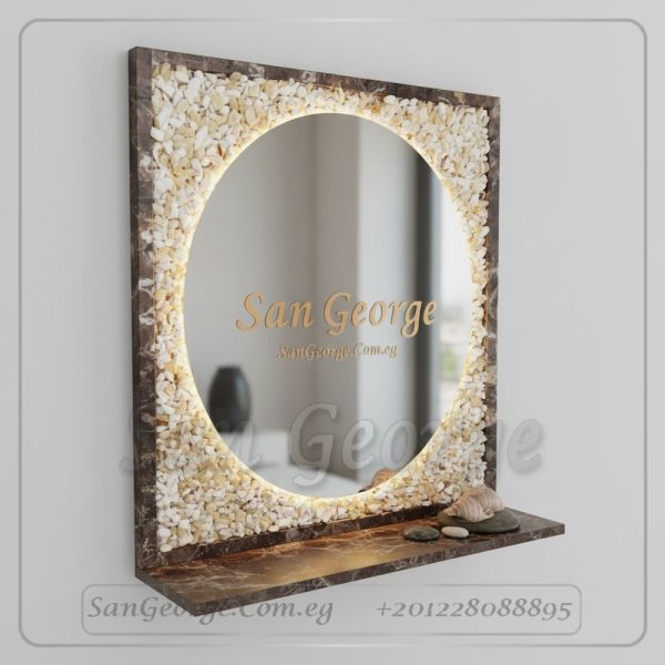 مرايا رخام طبيعي باضائه ليد مميزه  من سان جورج ديزاين San George Design