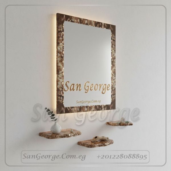 مرايا رخام طبيعي باضائه ليد مميزه  من سان جورج ديزاين San George Design
