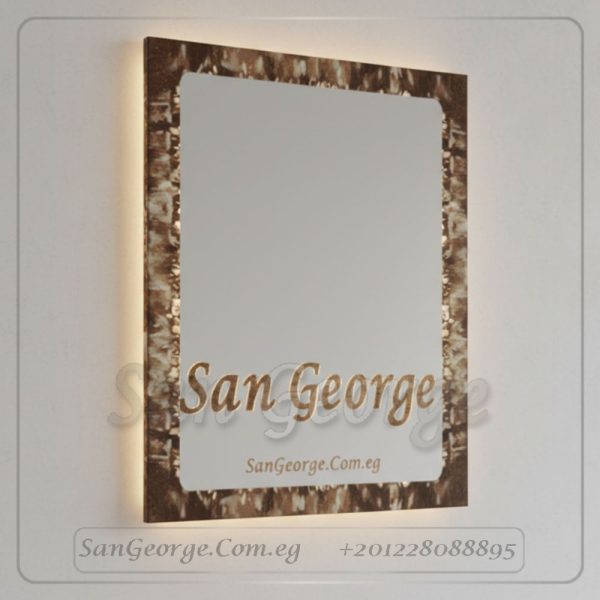 مرايا رخام طبيعي باضائه ليد مميزه  من سان جورج ديزاين San George Design