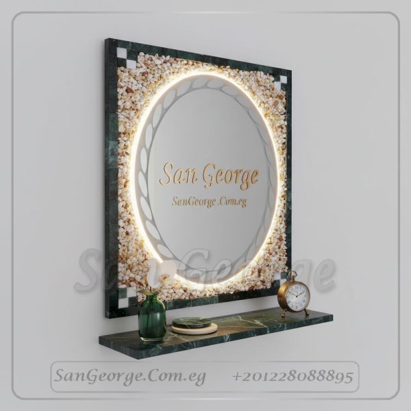 مرايا رخام طبيعي باضائه ليد مميزه  من سان جورج ديزاين San George Design