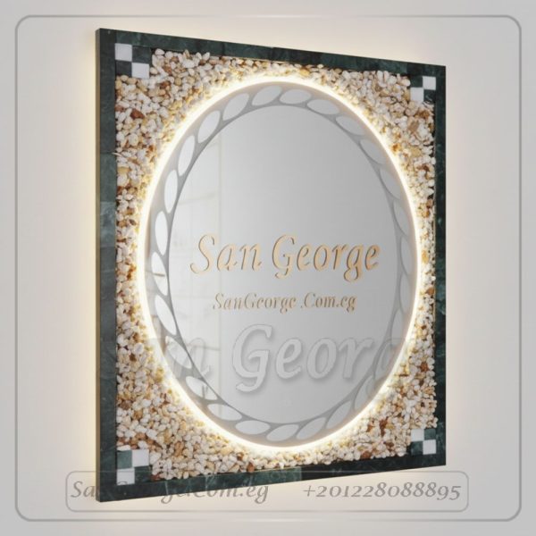 مرايا رخام طبيعي باضائه ليد مميزه  من سان جورج ديزاين San George Design