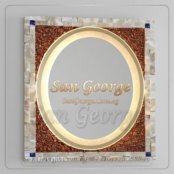 مرايا رخام طبيعي باضائه ليد مميزه  من سان جورج ديزاين San George Design