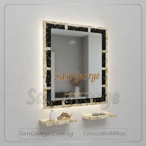 مرايا رخام طبيعي باضائه ليد مميزه  من سان جورج ديزاين San George Design