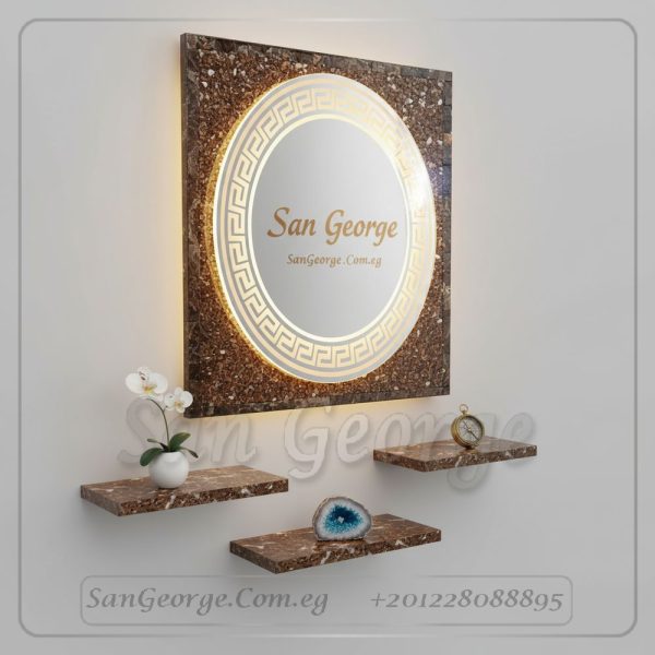 مرايا رخام طبيعي باضائه ليد مميزه  من سان جورج ديزاين San George Design