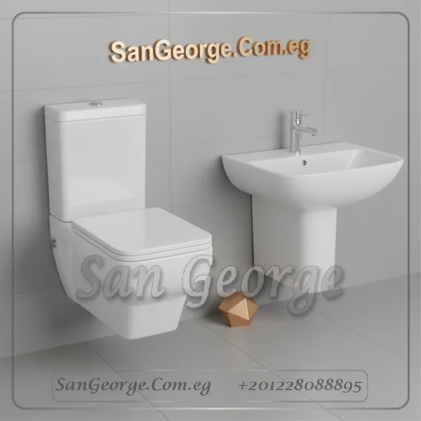 Greek Tide Q جريك تايد طقم حمام كمبي معلق من هانز جروهي  HansGrohe