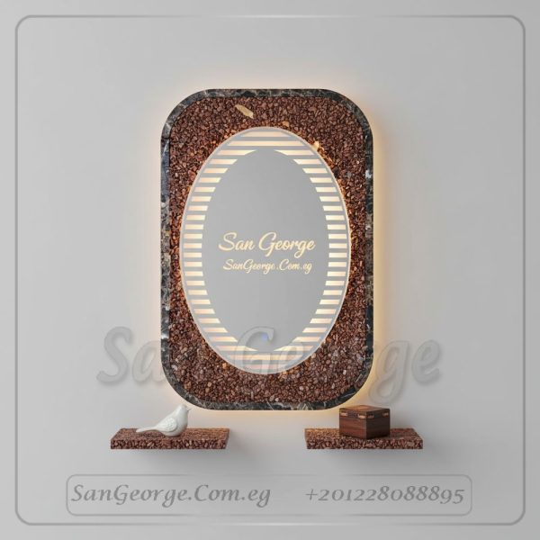 مرايا رخام طبيعي باضائه ليد مميزه  من سان جورج ديزاين San George Design