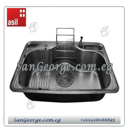 حوض مطبخ ستانلس ستيل تركى عين 85 × 51