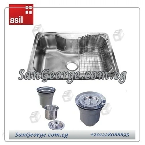 حوض مطبخ ستانلس ستيل تركى عين 85 × 51