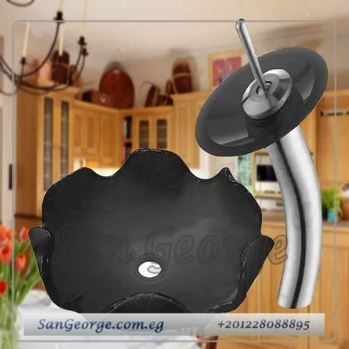 Wooden Marble Vanity Unit Vessel Sink Br-Mar-Blk-008