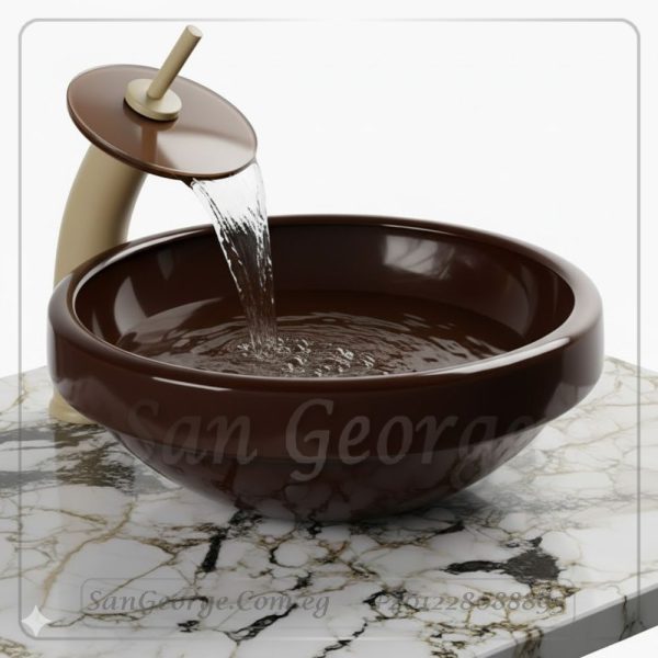 Bathroom Glass Sink A-120-A brown by San George Design