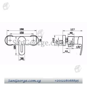Sd-1063 خلاط دش بانيو كوليما من سارديزاين