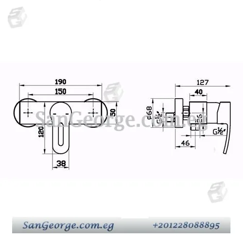 Sd-1063 خلاط دش بانيو كوليما من سارديزاين