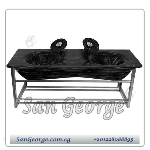 Glass Basin Set 3205 Black 120 cm by San George Design