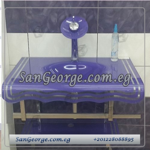 Glass Basin Set 359 Light Purple 80 cm by San George Design