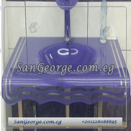 Glass Basin Set 359 Light Purple 80 cm by San George Design