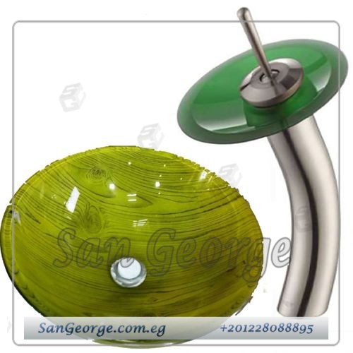 وحده حمام خشب معلق حوض زجاج 60 سم Br-Mar-Bg-076