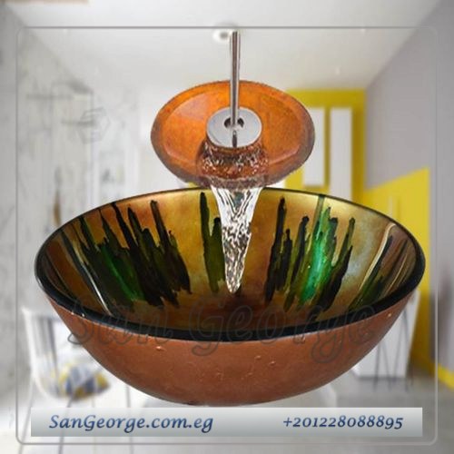 Wooden Real Stone Marble Vanity Unit Vessel Sink Br-Mar-Blk-029