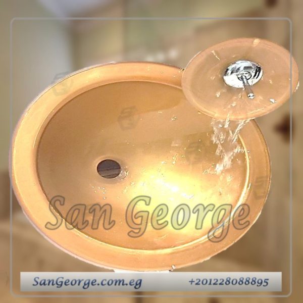 Glass Bathroom Sink Bowls A- 5007 GOLD by San George Design