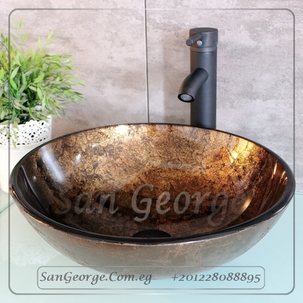 Glass Wood Marble Vanity Unit Br-Mar-5015
