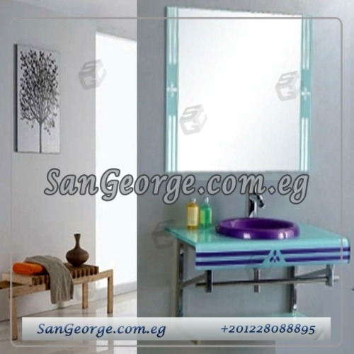 Glass Bathroom Vanity Set 9825 Lubna × Move 80 cm by San George Design