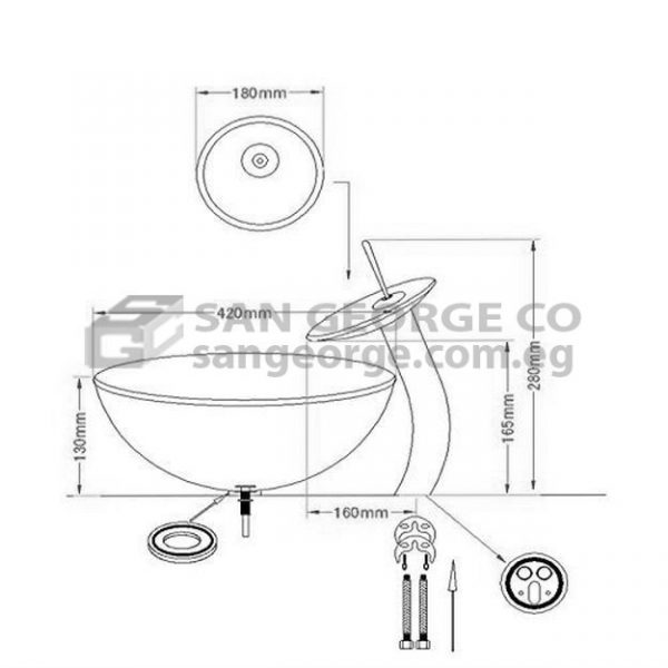 حوض تحفه حمام C-5026-2 من San George Design