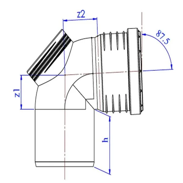 كوع بباب قطر 75 مم ( 2.5" )