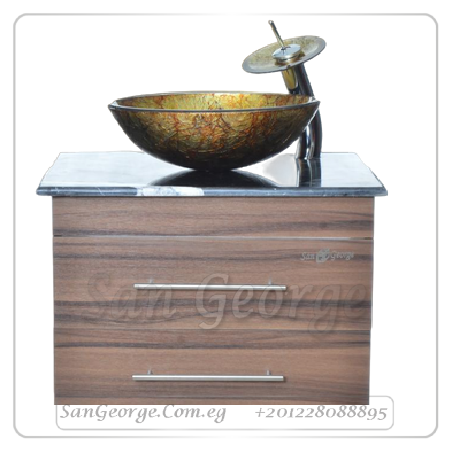 Glass Wood Vanity Br-Mar-Bg-041