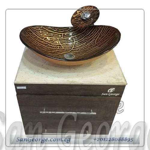 وحده موبيليا حمام 60 سم برخامه وحوض بني SGC-U-60-G1