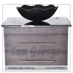 Wooden Marble Vanity Unit Vessel Sink Br-Mar-Blk-008