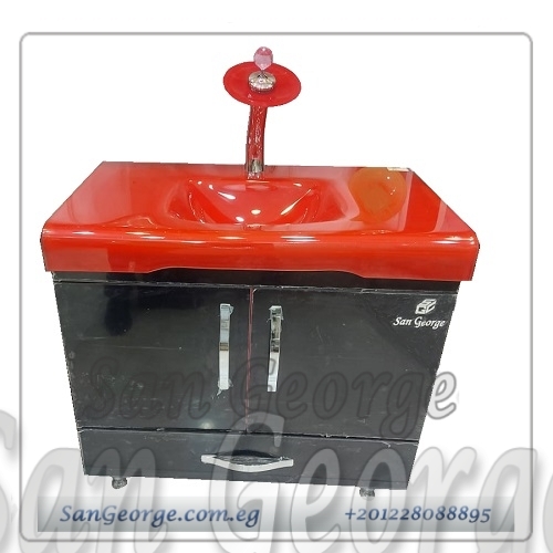 وحده موبيليا حمام 80 سم برخامه وحوض احمر SGC-U-80-G2