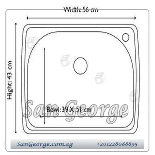 حوض جرانيت مطبخ 43 × 56 Ks-103 من San George Design