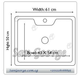 حوض جرانيت مطبخ 61 × 50 Ks-105 من San George Design