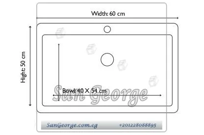 حوض مطبخ جرانيت صناعي 60 × 50 Ks-106 من San George Design