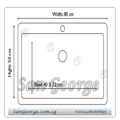 حوض مطبخ جرانيت 80 × 50 من San George Design Ks-108