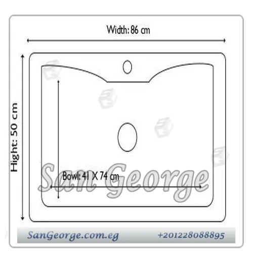 Semi Granite Kitchen sink 86 × 50 Ks-109 من San George Design