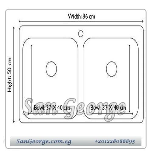 حوض جرانيت مطبخ 86 × 50 Ks-110 من San George Design