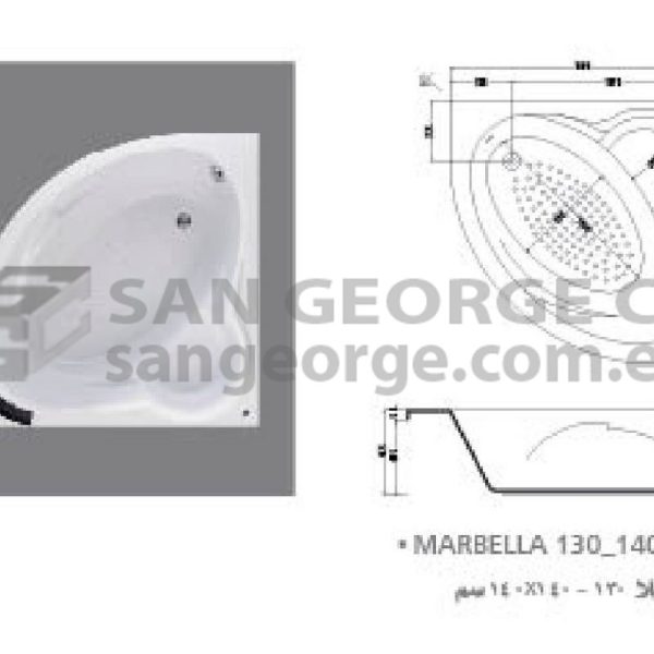 Marbella ماربيلا 140×140 بانيو من الطيب