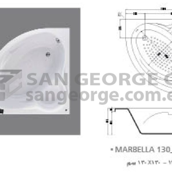 Marbella ماربيلا 130×130 بانيو من الطيب