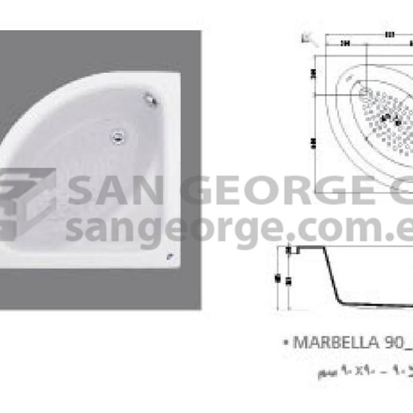 Marbella ماربيلا 90×90 بانيو من الطيب
