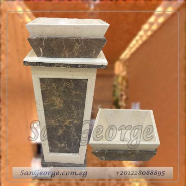 Marble Basin عمود امبرادور مزخرف Hand Made من San George Design