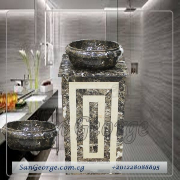 Marble Basin عمود امبرادور مزخرف Hand Made من San George Design