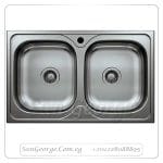 حوض مطبخ استانلس ستيل تركى 50 × 80