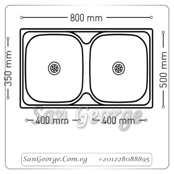 حوض مطبخ استانلس ستيل تركى 50 × 80
