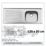 حوض مطبخ 150 × 50 سم 1 عين من نوفا