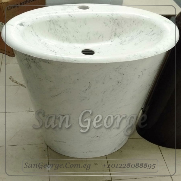 Square حوض عل الارض Solid Surface بيضاوي Mr-Sh-39 من San George Design
