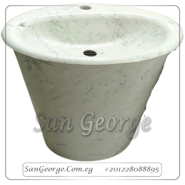 Square حوض عل الارض Solid Surface بيضاوي Mr-Sh-39 من San George Design