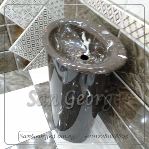 Almond حوض رخام صناعي Solid Surface بيضاوي Mr-Sh-40 من San George Design