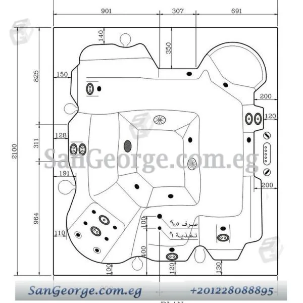 Spa سبا 213×190 بانيو من ايديال ستاندرد